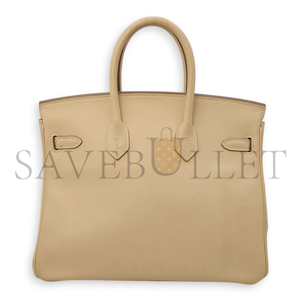 H**mes birkin 30 swift leather trench coat grey gold buttons bag h049362cc01 (30*23*15cm)